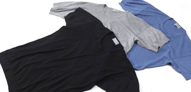 　ジョンスメドレー社にスペシャルオーダーしたショートスリーブニット 各2万7300円