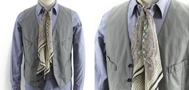  <strong>Paul Smith COLLECTION│ポール・スミス コレクション</strong><br />ベスト2万3100円、シャツ2万7300円、スカーフ1万3650円