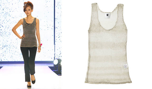 神戸コレクション2010SPRING/SUMMER│バーニーズ　ニューヨーク│I AM by AGYNESS DEYN for BARNEYS GREEN<br>メッシュニットタンクトップ2万2050円