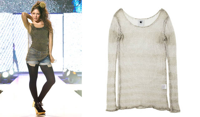 神戸コレクション2010SPRING/SUMMER│バーニーズ　ニューヨーク│I AM by AGYNESS DEYN for BARNEYS GREEN<br>メッシュニットトップ2万9400円