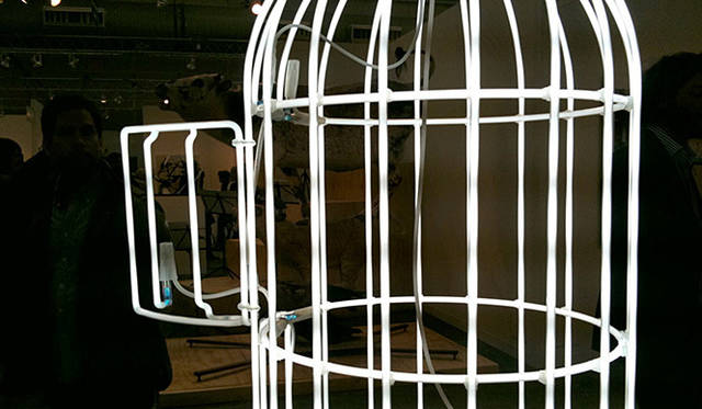 マシュー・ワォルドマン｜matthew waldman｜Neon Vagina ＠ 2010 NYC The Armory Show<br>鳥は頭痛に悩むことだろう。