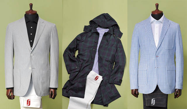 <strong>RICHARD JAMES｜リチャード ジェームス</strong>  2010春夏コレクション<br />（左）ジャケット　5万8800円、デニム　2万1000円　（中）コート　4万8300円、デニム　2万1000円　（右）ジャケット　3万9900円、デニム　2万1000円