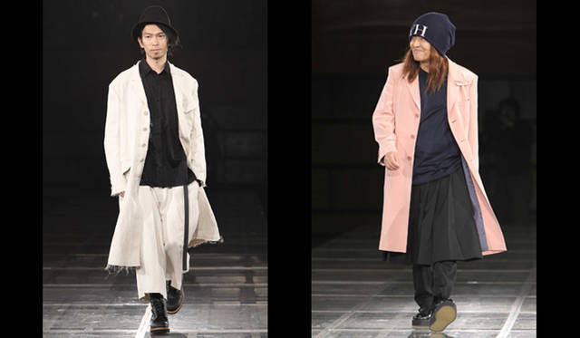 <strong>YOHJI YAMAMOTO｜ヨウジヤマモト　19年ぶりに東京でコレクションショーを開催<br />左から建築家 石上純也、ミュージシャン ムッシュ かまやつ</strong>
