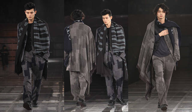 <strong>YOHJI YAMAMOTO｜ヨウジヤマモト　19年ぶりに東京でコレクションショーを開催<br />左からハウスモデルTAKASHI、東出昌大</strong>