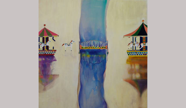 <b>バンビナート・ギャラリー｜Emerging Artists 2010</b>　福嶋さくら「vision」　2010　綿布、アクリル、刺繍糸　145.5×145.5cm