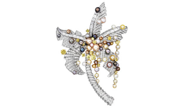 “ウェストコースト コーヴ”クリップ ホワイト ダイヤモンド×イエロー ダイヤモンド×マルチカラーの天然パール、参考商品