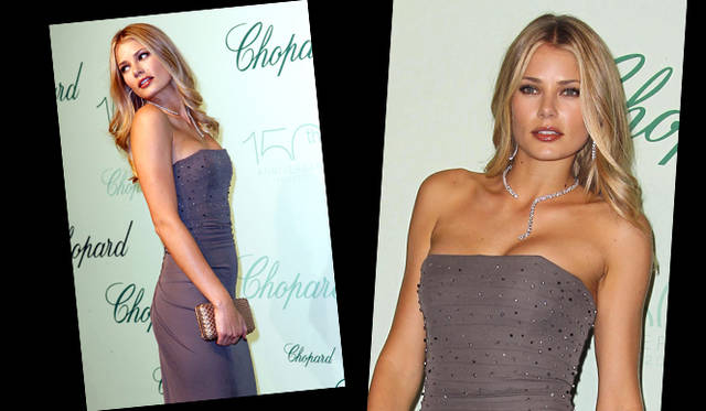 <b>第63回カンヌ国際映画祭｜ショパール150周年記念パーティ｜Tori Praver </b>　モデルのトーリ・プレイバーは、ボディコンシャスなグレーのコンビネゾンに、ネックラインが美しいショパールのジュエリーを身に着けた。