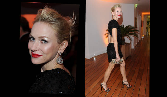 <b>第63回カンヌ国際映画祭｜グッチ×『ヴァニティフェア』パーティ｜Naomi Watts</b>　グッチ×『ヴァニティフェア』パーティ会場にて。グッチの「Gucci Première」を着たナオミ・ワッツ。バックスタイルを大胆に披露したモダンな装い。©Gucci/GettyImages