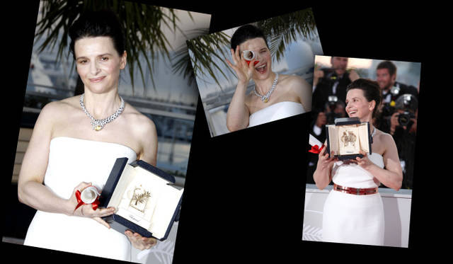 <b>第63回カンヌ国際映画祭｜クロージング・セレモニー｜Juliette Binoche</b>　映画『Copie Conforme』で女優賞を獲得したジュリエット・ビノシュ。チャーミングな表情が魅力的。