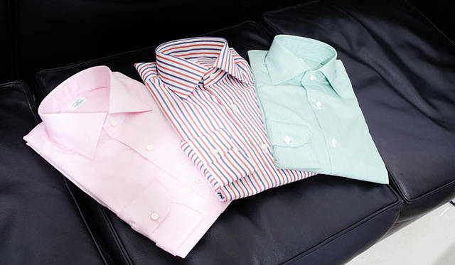 　シャツ左から3万7800円、3万1500円、3万9900円（リヴェラーノ＆リヴェラーノ／ザ ソブリンハウス）