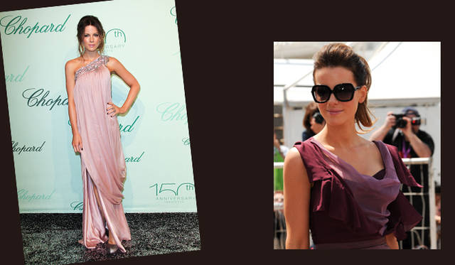 <b>第63回カンヌ国際映画祭｜Kate Beckinsale</b>　ケイト・ベッキンセイルは、ショパールの150周年記念パーティではサルヴァトーレ フェラガモのプラットフォームパンプスを履いて。日中はフェラガモのビッグフレームサングラスを愛用した。©GettyImages
