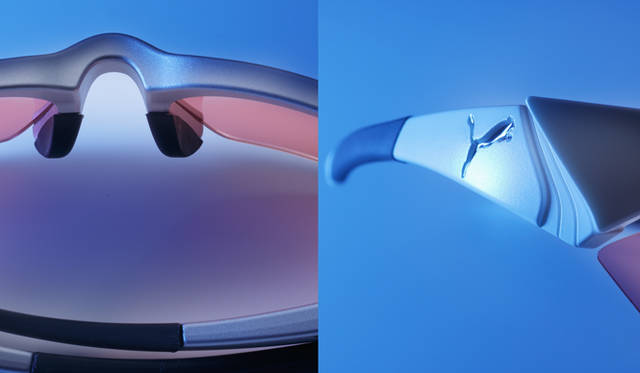 <br />「エラキス」　レンズにはポリカーボネートを超えた最上級の素材「NXT」を使用、たしかな耐衝撃性を約束する。　（プーマ／プーマ お客様サービス　 0120-125-150）