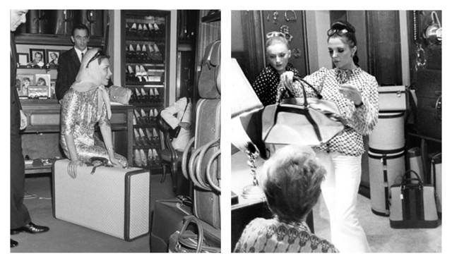 <b>GUCCI｜グッチ</b>　グッチ ローマ ショップにて。左／女優のリンダ・クリスチャン、右／おなじく女優のジョーン・コリンズ。©GUCCI