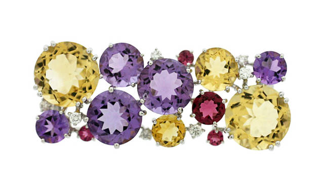 <b>DAMIANI｜ダミアーニ</b>　ラ ヴィ アン ローズ　ホワイトゴールド×トルマリン×アメシスト×シトリン×ダイヤモンド、157万5000円