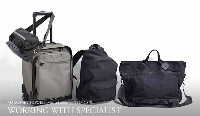 　2010秋冬メンズコレクション 「吉田かばんにスペシャルオーダーしたシリーズ」<br>左からメッセンジャー2万2050円、トロリー6万9300円、リュック2万3100円、トート4万5150円