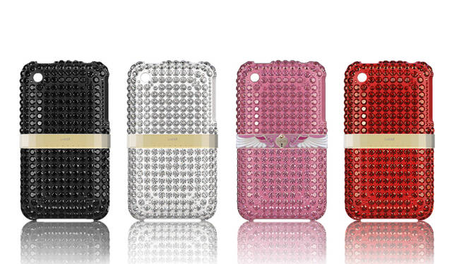 <b>iPhone 3Gケース｜LUCIEN｜ルシアン</b>　 “ルーマベルト”と呼ばれる連結部分のプレートパーツをゴールドに変えたバージョン。iPhone 3Gケース[GOLD EDITION] 各2万7300円、ピンクのみ[LIMITED EDITION／ANGEL]価格未定（ルシアン／HiRAO INC）