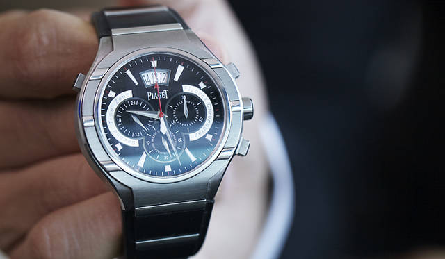 <b>PIAGET｜ピアジェ</b> インタビュー当日、トゥゾー氏氏が身に着けていた「ピアジェ ポロ FortyFive」。199万5000円。