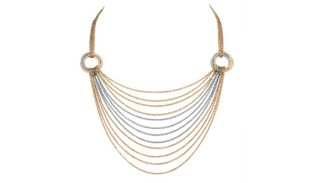 <b>カルティエ｜CARTIER</b> 「トリニティ ドレープ ネックレス」 YG×WG×PG×ダイヤモンド、266万7000円