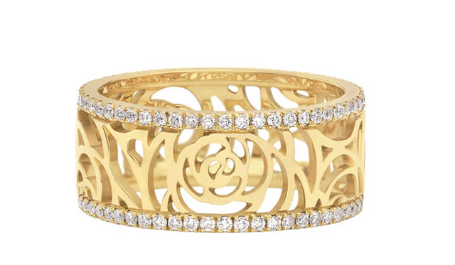 <b>シャネル｜CHANEL</b> 「カメリア コレクション」リング、YG×ダイヤモンド、47万2500円