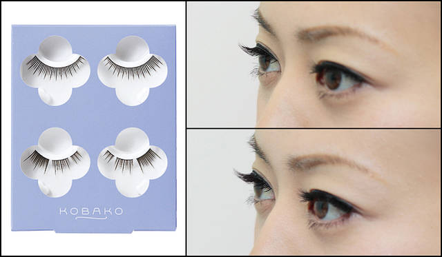 KOBAKO｜コバコ｜アイラッシュシリーズ｜アイラッシュドレス #111（1890円）。写真上が1枚づけ。下が重ねづけ。