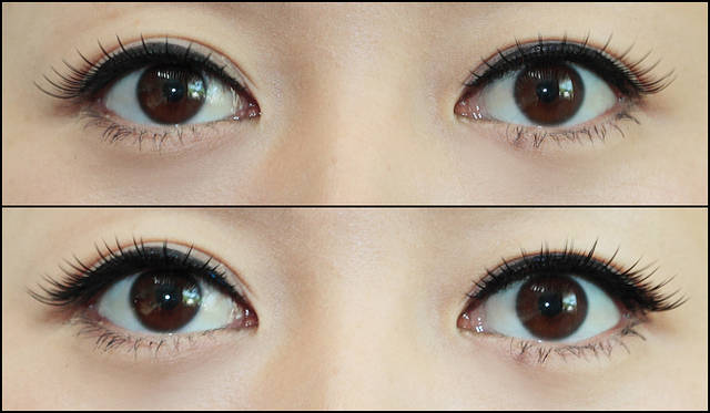 KOBAKO｜コバコ｜アイラッシュシリーズ｜アイラッシュドレス #111。写真上が1枚づけ。下が重ねづけ。