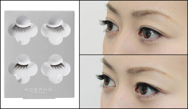 KOBAKO｜コバコ｜アイラッシュシリーズ｜アイラッシュドレス #311（1890円）。写真上が1枚づけ。下が重ねづけ。