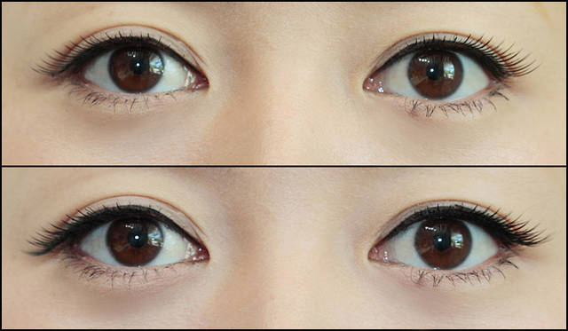 KOBAKO｜コバコ｜アイラッシュシリーズ｜アイラッシュドレス #311。写真上が1枚づけ。下が重ねづけ。