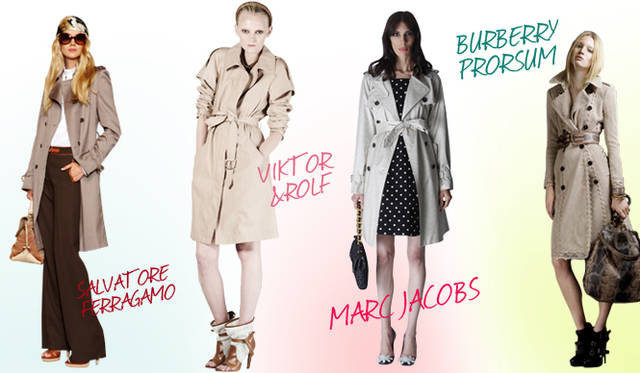 <b>KEYWORD 09 “TRENCH COAT”</b>　SALVATORE FERRAGAMO｜サルヴァトーレ フェラガモ、VIKTOR&ROLF｜ヴィクター＆ロルフ、MARC JACOBS｜マーク ジェイコブス、BURBERRY PRORSUM｜バーバリー プローサム ©BURBERRY