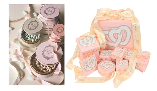 LADURÉE（ラデュレ）｜ピエス・モンテ　右「ドラジェ」、左「マリアージュ・ボックス」