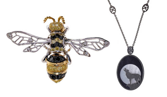 <b>CHOPARD｜ショパール</b> ブローチ（ハチ）、WG／YG×ブラック&ホワイト&イエローダイヤモンド、177万4500円