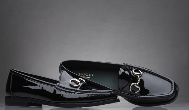 <b>GUCCI｜グッチ</b>　ビットローファー（黒パテントレザー） [H0cm] 5万9850円（グッチ／グッチ ジャパン）
