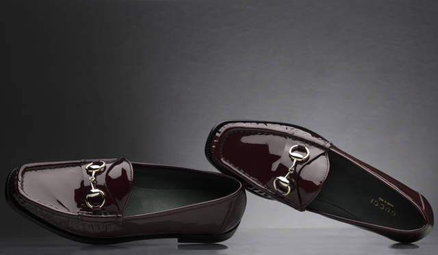 <b>GUCCI｜グッチ</b>　ビットローファー（ボルドーパテントレザー） [H0cm] 5万9850円（グッチ／グッチ ジャパン）