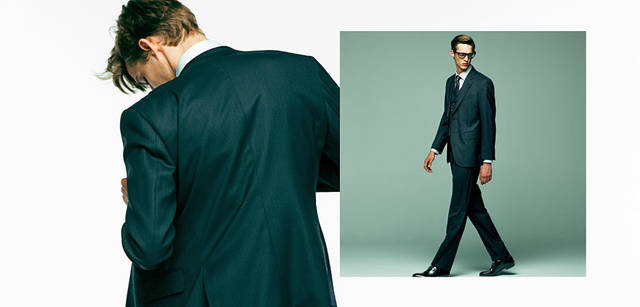<strong>Paul Smith｜ポール・スミス</strong>　男の美意識を反映するスーツという武器。英国的でトラディショナルななかにほのかに香る最新モダンなテーラリング。スリムフィットで美しいプロポーションをつくりだす現代的なフィッティング。さらに繊細なディテールのデザインや、ポール・スミスならではの洗練されたカラーコントラストによって生み出される都会的で個性的な「ポール・スミス ロンドン」のドレススタイル。その粋な着こなしの遊びにくわえたいタイバーやカフリンクス、靴など、装うほど満足できる小物たちも魅力的だ。<br>スーツ7万8750円、ベスト2万6250円、シャツ1万8900円（すべてポール・スミス ロンドン）ネクタイ1万1550円、シューズ3万9900円（いずれもポール・スミス）その他スタイリスト私物