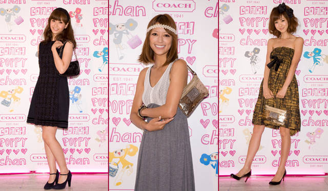 <b>COACH｜コーチ</b>　左から藤本美貴さん、松本莉緒さん、ほしのあきさん