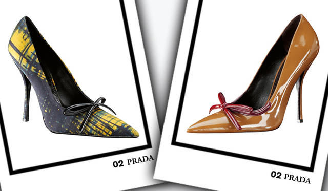 <strong>PRADA｜プラダ</strong>　左／パンプス 各 [H8.5cm]　7万5600円（ともにプラダ／プラダ ジャパン）