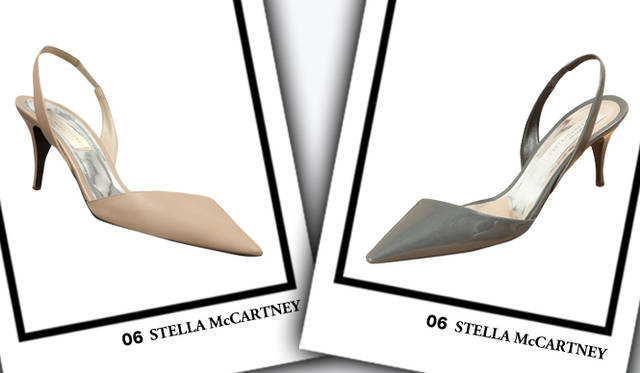 <strong>STELLA McCARTNEY｜ステラ マッカートニー</strong>　左／サンダル[H7cm]　6万900円、右／サンダル[H7cm]　6万900円（ともにステラ マッカートニー／ユニット＆ゲスト）