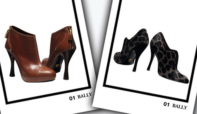 <strong>BALLY｜バリー</strong>　左／ブーティ（カーフ）[H10cm]　9万3450円、右／ブーティ（ヘアカーフ）[H7.5cm]　9万3450円（ともにバリー／バリー・ジャパン）
