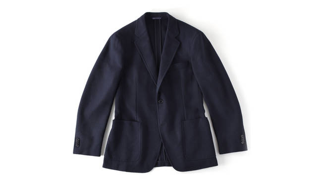 <strong>BARNEYS NEW YORK｜バーニーズ　ニューヨーク</strong>　<b>ベルベスト フォー バーニーズ ニューヨーク</b> ネイビーヘリンボーンジャケット10万5000円