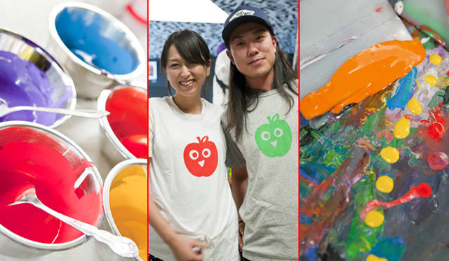 <strong>EVENT｜中村キース・ヘリング美術館でナイトミュージアムパーティー！</strong>　神山隆二デザインのイラストをTシャツに。リピーターも多く、以前刷ってもらったアイテムを持参し、そこにあたらしいものプラスしてカスタマイズを楽しむ方もいるそう。