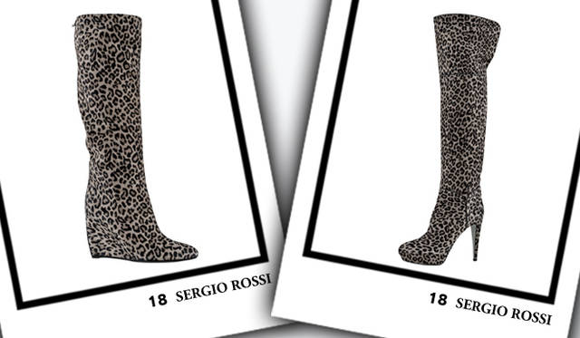 <strong>SERGIO ROSSI｜セルジオ・ロッシ</strong>　左／ウエッジソールブーツ（ゴートスエード）　[H9cm]　11万8650円、右／ブーツ（ゴートスエード）　[H8.5cm]　16万3800円（ともにセルジオ・ロッシ／グッチ グループ ジャパン セルジオ・ロッシ ディビジョン）