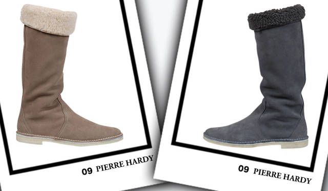 <strong>PIERRE HARDY｜ピエール アルディ</strong>　ムートンブーツ　各[H2cm]　5万8800円（参考価格）（ともにピエール アルディ／ステディ スタディ）