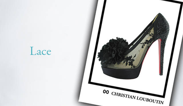 <strong>LACE</strong>　シックでセンシュアルな着こなしに仕上げたいときには、黒のレースがあしらわれたアイテムをセレクトするのが正解。足もとと手もとをフェティッシュな魅力で彩ってくれるはず。</br><strong>CHRISTIAN LOUBOUTIN｜クリスチャン ルブタン</strong>　「TSAR」　[H14cm]　28万4550円（クリスチャン ルブタン／クリスチャンルブタン ジャパン）