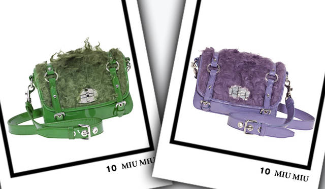 <strong>MIU MIU｜ミュウミュウ</strong>　バッグ 各[W22×H14.5×D8cm]　12万750円（ともにミュウミュウ／プラダ ジャパン）