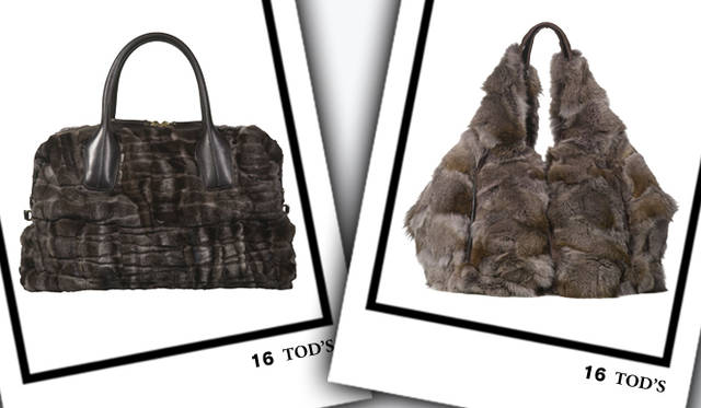 <strong>TOD’S｜トッズ</strong>　左／バッグ [W43×H30×D18cm]　26万8800円、右／バッグ [W37×H29×D27cm]　25万8300円（トッズ／トッズ・ジャパン）