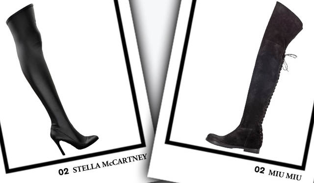 <strong>STELLA McCARTNEY｜ステラ マッカートニー</strong>　ニーハイブーツ [H10cm]　10万800円（ステラ マッカートニー／ユニット＆ゲスト）</br><strong>MIU MIU｜ミュウミュウ</strong>　ニーハイブーツ [H1cm]　15万3300円（ミュウミュウ／プラダ ジャパン）