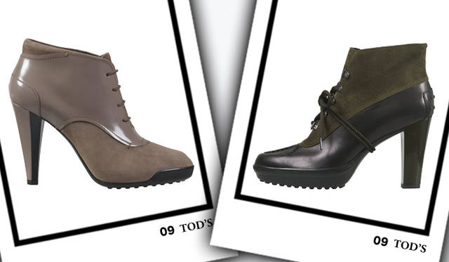 <strong>TOD’S｜トッズ</strong>　左／ブーティ [H10cm]　7万9800円、右／ブーティ [H8.5cm]　7万9800円（ともにトッズ／トッズ・ジャパン）