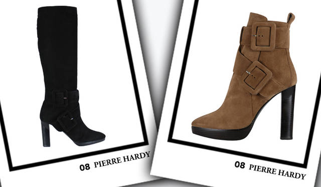 <strong>PIERRE HARDY｜ピエール アルディ</strong>　左／ブーツ [H11.5cm]　17万3250円（参考価格）、右／ショートブーツ [H11.5cm]　13万8600円（参考価格）（ともにピエール アルディ／ステディ スタディ）