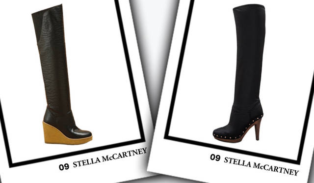 <strong>STELLA McCARTNEY｜ステラ マッカートニー</strong>　左／ウエッジソールブーツ [H11cm]　4万7250円、右／ブーツ [H9cm]　7万8750円（ステラ マッカートニー／ユニット＆ゲスト）