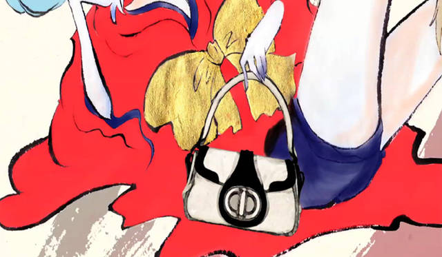 <strong>PRADA｜プラダ</strong>　『fantastic』　西田友香 作｜日本大学芸術学部映画学科</br>水墨画を取り入れた「和」の様式が個性を感じさせるアニメーション。自然のモチーフ（子犬、赤い魚、イチョウの木）をヨーヨー バッグと組み合わせている。