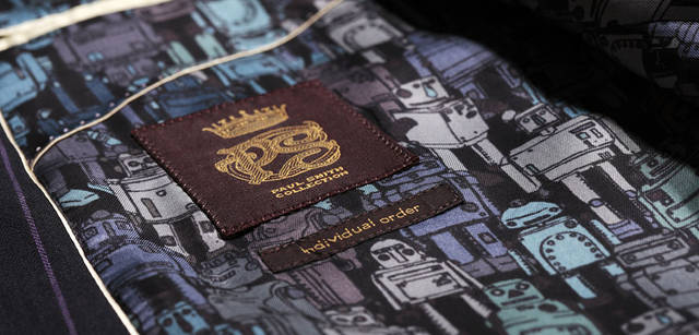 <strong>Paul Smith｜ポール・スミス コレクション</strong>　3パターン用意されている今シーズンのライナー（裏地）。スーツ19万4250円（individual order / ポール・スミス コレクション）